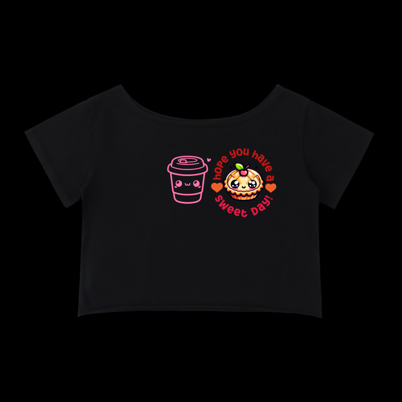 SWEET DAY CROP_ TEE Off-Shoulder