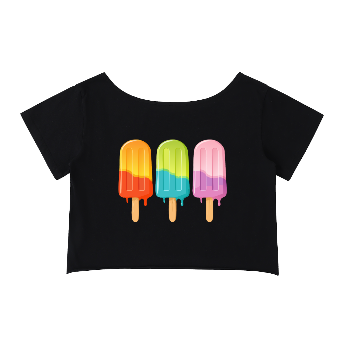 Ice Cream yum-yum off-Shoulder T-Shirt