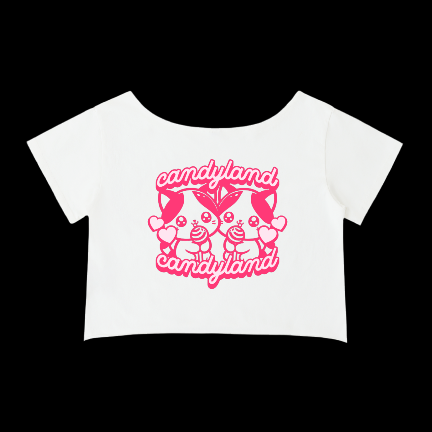 SWEET DAY CROP_ TEE Off-Shoulder