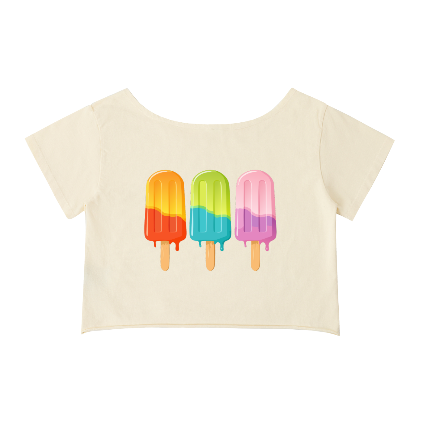 Ice Cream yum-yum off-Shoulder T-Shirt