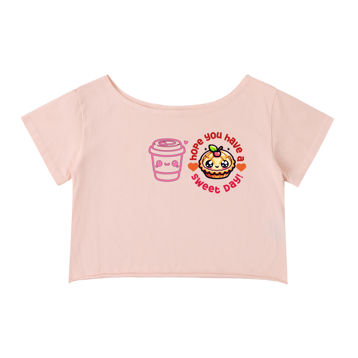 SWEET DAY CROP_ TEE Off-Shoulder