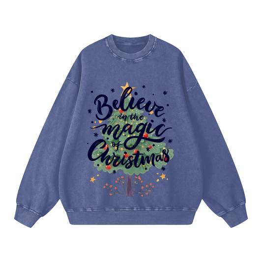 Believed_IN_Magic_Snow Washed Oversized Sweatshirt
