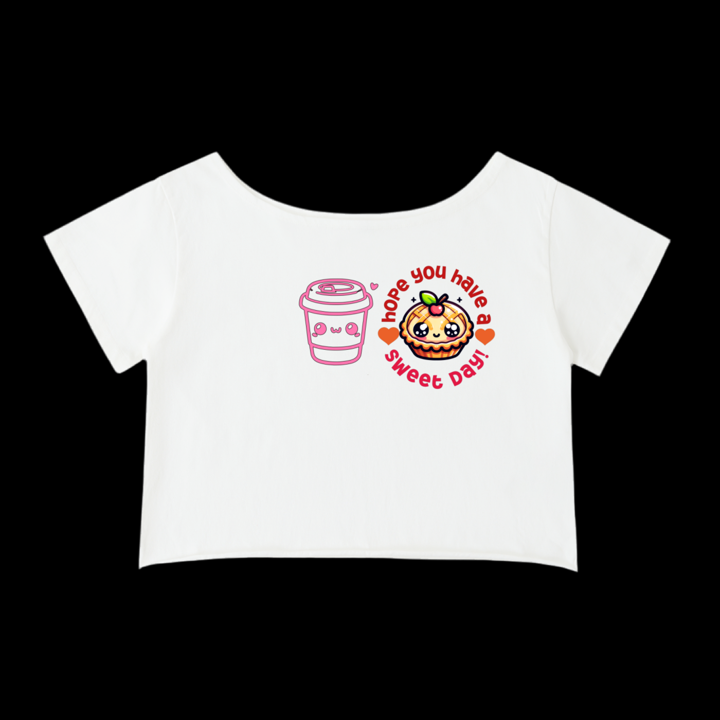 SWEET DAY CROP_ TEE Off-Shoulder