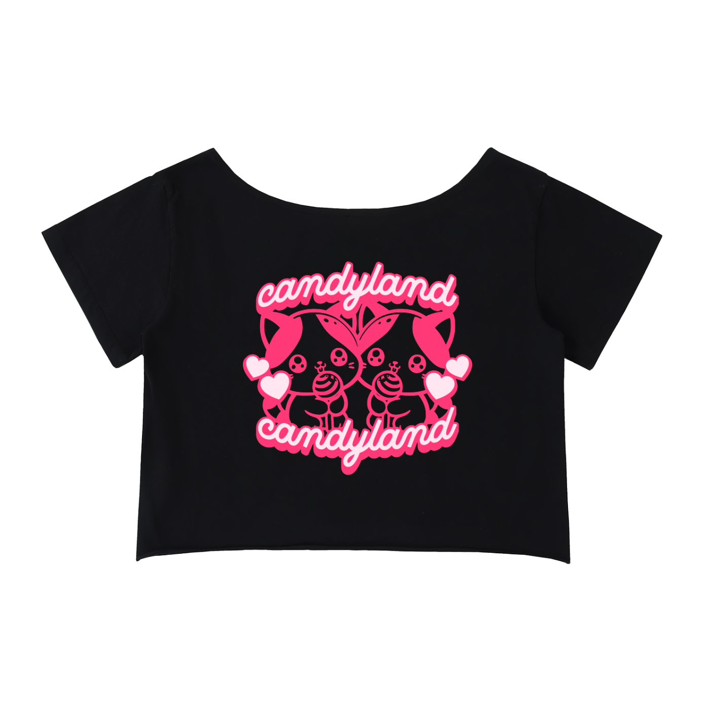 SWEET DAY CROP_ TEE Off-Shoulder