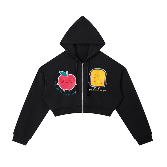 APPLE&TOAST_Cropped Zip-Up Hoodie